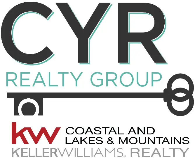 Logo combining CYR Realty Group and Keller Williams Coastal and Lakes & Mountain.