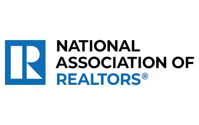 Logo of the National Association of Realtors with a blue icon and black and blue text.